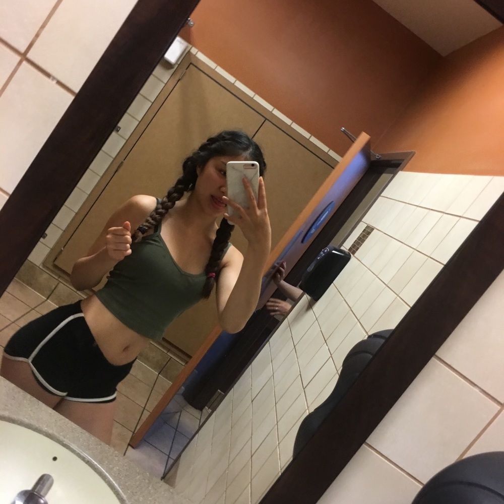 Green tank top